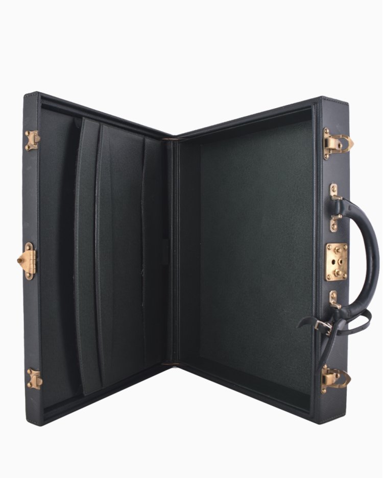 Pasta Louis Vuitton Original Président Taiga Verde masculino